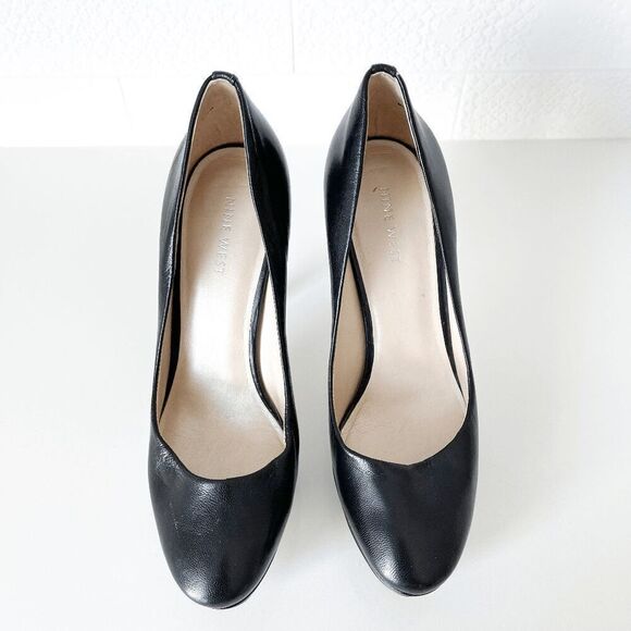 Nine West Womens Heels Leather Slip-On Stiletto Platform Pumps Black Size 8 - Picture 7 of 11